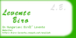 levente biro business card
